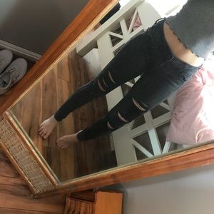 black ripped jeans